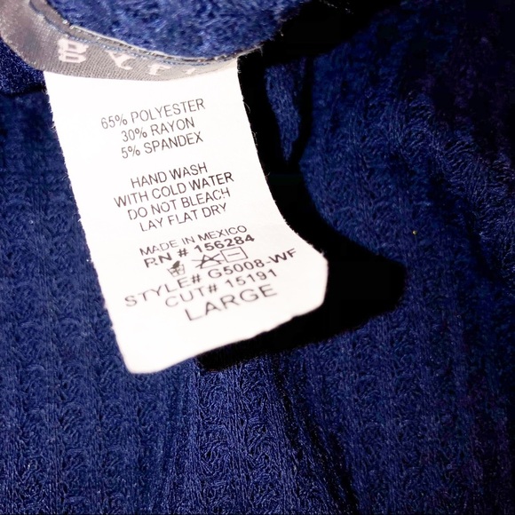 Gyft large NWT waffle knit cozy tie front blue top - Picture 4 of 4